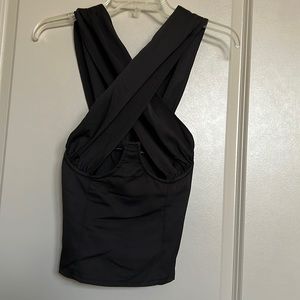 Pretty little thing black criss cross top